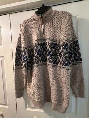 Aran Crafts Ireland NWT Merino Wool Men’s XXL Half-Zip Sweater